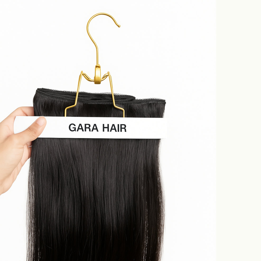 Gara Hair Clip in Hair Extensions, Real Human Hair, Set of 7 Clipon & Easy to Use, Adds Volume & Thickness, Suitable for All Hair Types(Natural Black).
